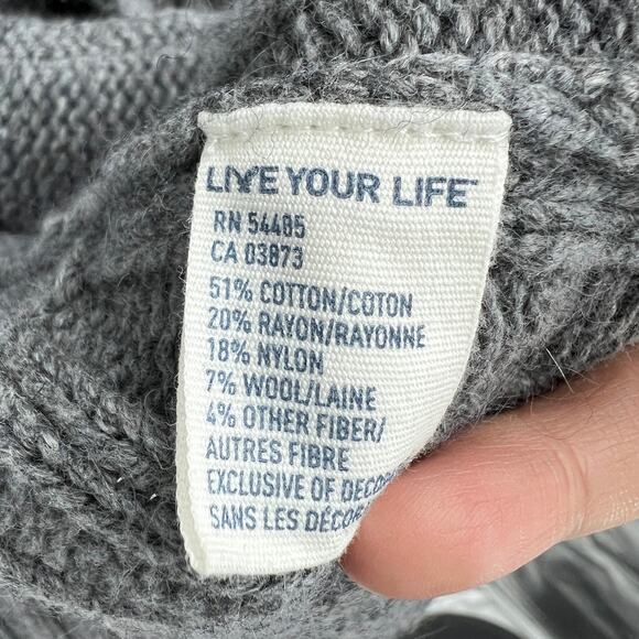 AEO American Eagle Outfitters (M) Womens Gray Knit Wool Blend Sweater Jacket - Picture 10 of 14